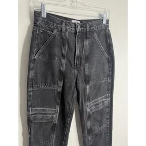 AGOLDE Cooper Cargo Straight Jean Faded Black Size‎ 25 Edgy Modern Classic thumbnail 9