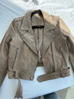 Blank Nyc Brown Genuine Suede Moto Jacket M thumbnail 1