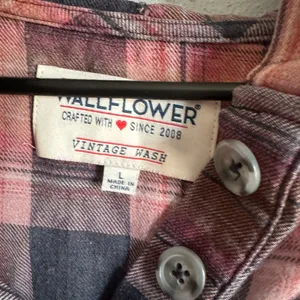 Wallflower Pink and Gray Long Sleeve Boxy Polo Top thumbnail 3