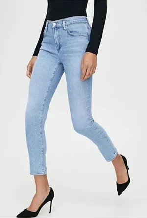 Agolde Vintage Wash Toni Jeans 24 High Rise Light Blue Designer Denim thumbnail 1