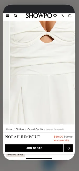 Showpo White Jumpsuit With Pockets and tie back detail thumbnail 4