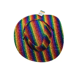 Rainbow sparkle glitter Cowboy Hat & Tutu Set pride LGBTQIA+ rainbow halloween thumbnail 5