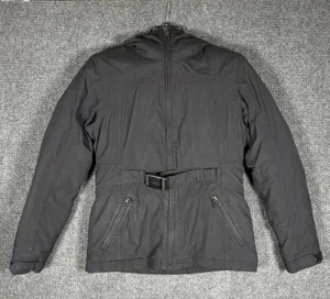 The North Face Hyvent Womens‎ Sz Small Goose Down Belted Jacket Black thumbnail 1