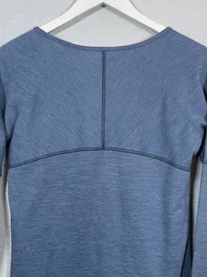 Kuhl Women S Blue Long Sleeve Wool Blend Shirt Scoop Neck Granola Crunchy thumbnail 6