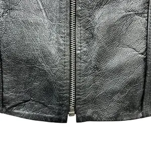 Genuine Black Leather Jacket Plus 16-18W Full Zip Lined‎ Minimalist Patina Retro thumbnail 14