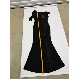 WOOSEA Womens Black High Split Ruffle Bodycon Evening Gown Dress Size S NWT thumbnail 5
