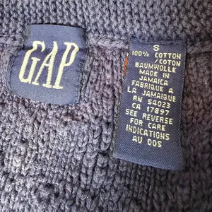 Vintage Gap 100% Cotton Cardigan Sweater Womens Small Navy Blue 80s 90s Chunky thumbnail 4