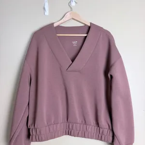 Old Navy Active Sweatshirt Women XL Mauve Fleece Relaxed Pastel Layer Gym Fall thumbnail 9