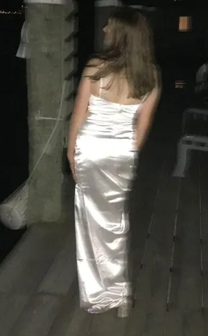 Windsor White maxi satin dress thumbnail 2