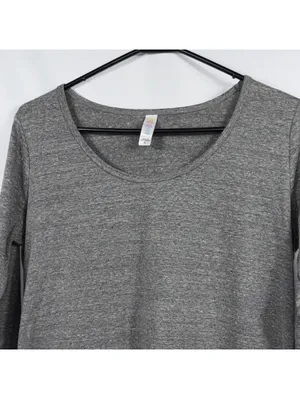 LuLaRoe Lynnae S Gray Long Sleeve Hi-Low Top thumbnail 2