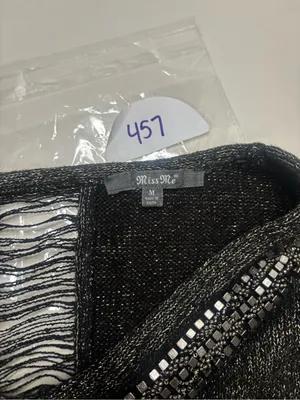 Miss Me Beaded Embellished Lace Trim Top Sweater Size Medium Y2K Glam Boho thumbnail 6