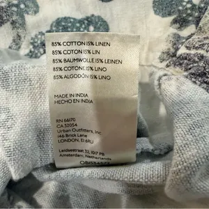 Anthropologie Pilcro Linen Blend Puff Sleeve Tunic Dress Womens Small White/Blue thumbnail 10