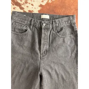 PacSun Women's Washed Black Dad Jeans 28 Mid Rise 5-Pocket Frayed Hem thumbnail 2