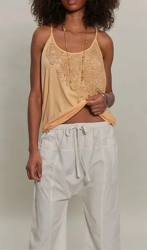 NWT Free People Ragabond Heirloom Tank - Sunburst Combo peach - Small thumbnail 1