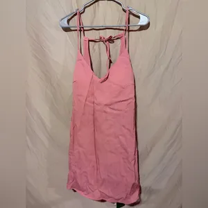 Halara V Neck Tie Pocket Mini Linen-Feel Dress thumbnail 3
