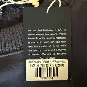 Madhappy Blizzard Graphic Logo Crewneck Sweatshirt Navy XS NWT Streetwear thumbnail 13