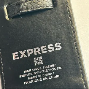 Express Black Faux Leather Wide Belt S/M Adjustable thumbnail 4