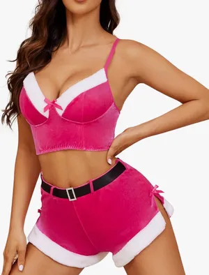 Sexy pink Santa set Size XXL thumbnail 1