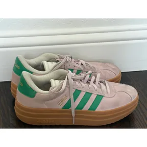 Adidas VL Court Bold Pink Green Platform Sneakers Suede Womens 9 thumbnail 6