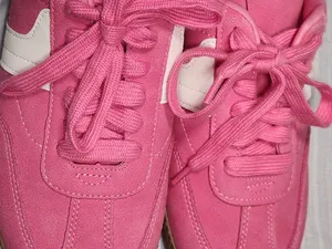 Wonder Nation Pink Faux Suede Memory Foam Retro Gum Sole Sneakers Girls Size 5 thumbnail 11