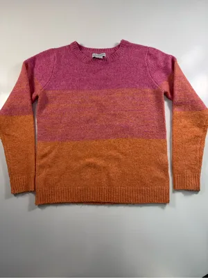 cupcakes & cashmere Pink to Orange Ombre Crewneck Sweater thumbnail 2