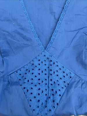 NWT kourt Tatiana Cotton Mini Dress size XS blue cobalt few moda thumbnail 5