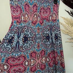 Artisan NY Boho Maxi Skirt Size S Small Wide Elastic Waistband Long Colorful thumbnail 2
