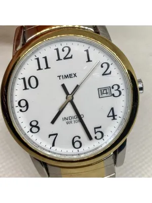 Timex indiglo date women’s watch gold silver tone 35mm quartz analog running thumbnail 2