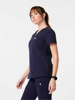 FIGS Catarina Scrub Top In Navy Blue thumbnail 2