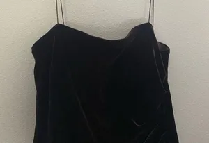 Brown velvet floor length dress thumbnail 2