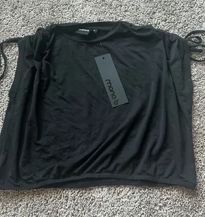 Mono B Black Tank Top with Side Tie Straps thumbnail 1