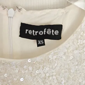 Retrofête Nikki Sequin Dress in White‎ Size XS Bridal Long Sleeve Mini thumbnail 8