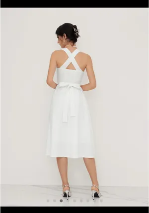 White Square Neck Dress thumbnail 5