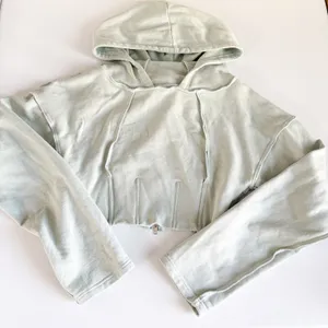 Danielle Guizio Womens Aqua Fleece Corset Cropped Balletcore Edgy Hoodie Size M thumbnail 3