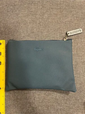 Lacoste Zip Pouch in Slate Gray-Blue thumbnail 4