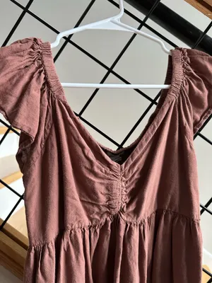 Brown Flutter Sleeve Top thumbnail 2