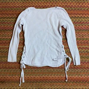 LAVENDER QUILTED SIDE TIE MICHAEL KORS SWEATER thumbnail 1