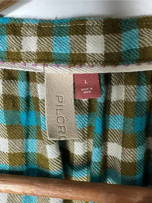 Pilcro Anthropologie Camisa Breezy Ruffle Button Down Shirt Size Large thumbnail 5