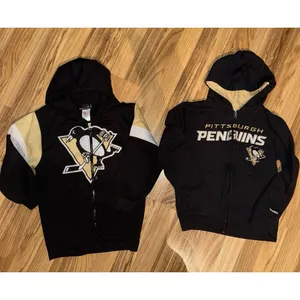 Pittsburgh Penguins Boys Sz 8 Full‎ Zip Up Hoodie Sweatshirt Lot Cotton EUC thumbnail 2
