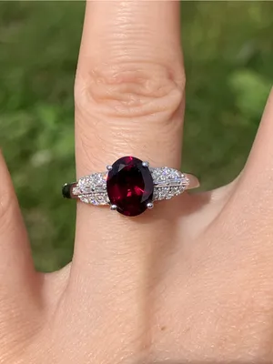 Rhodolite Garnet Moissanite Arthritis Friendly Ring Size 8 thumbnail 1