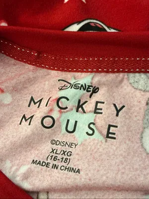 Disney Red Mickey Mouse Christmas Holiday Long Sleeve Pajama Top Size XL thumbnail 3