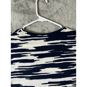 Tory Burch Abstract Print Long Sleeve Tee Minimalist Modern Art Top Small‎ thumbnail 4