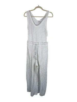 Free People Cream Wait A Minute Jumpsuit Womens M Casual Wide Leg Athleisure thumbnail 2