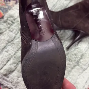 Via Spiga Elegant Brown Suede Women's Ankle Boots made in Italy 8M thumbnail 4