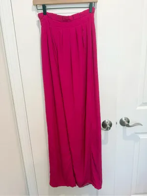 HOUSE OF HARLOW 1960 x REVOLVE Danira Pant in Fuchsia Pink Button Front Wide Leg thumbnail 5