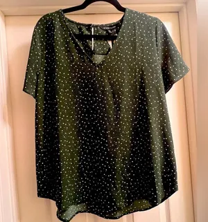 41 Hawthorn Green V Neck Blouse Size L thumbnail 2