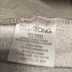 Billabong Gray and Olive Hoodie Women’s Workwear Medium thumbnail 9