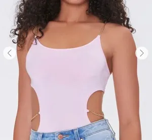 pink gold chain bodysuit thumbnail 1