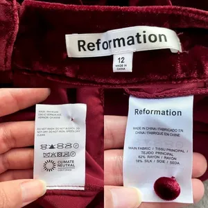 Reformation Dress Evora Velvet Long-Sleeve Keyhole Buttoned Mini‎ Chianti 12 NWT thumbnail 5