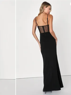LULU's Sexy Chic Prom Wedding Cocktail Sophisticated Bustier Corset Maxi Dress thumbnail 3